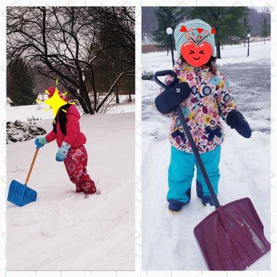 We enjoy playing in the snow at day care