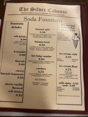 Soda fountain options