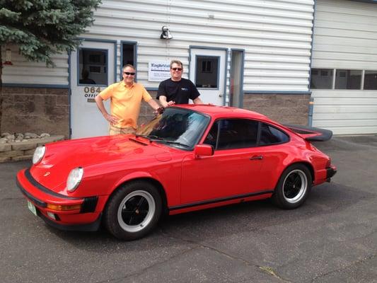 A happy customer with his 1986 Porsche 911.  We did a complete restoration on it, completed June 2013.