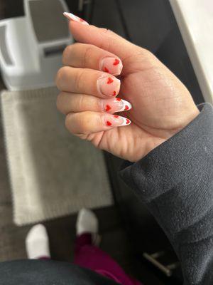 This was supposed to be my valentine nails didn't even last a week