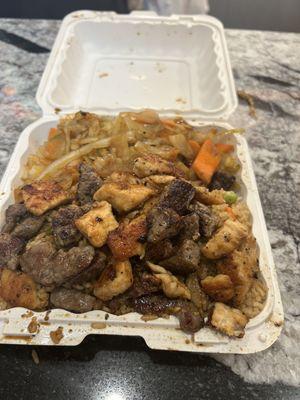 Chicken and Steak Hibachi $15