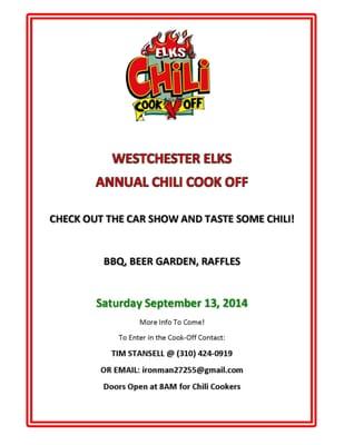 Check out the chili cook off with the car show!