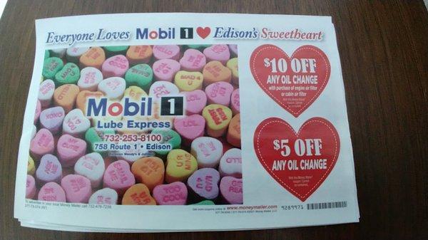 Red coupons for Valentine's Day