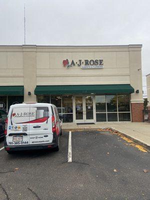 The front view of our store with our shop at home van