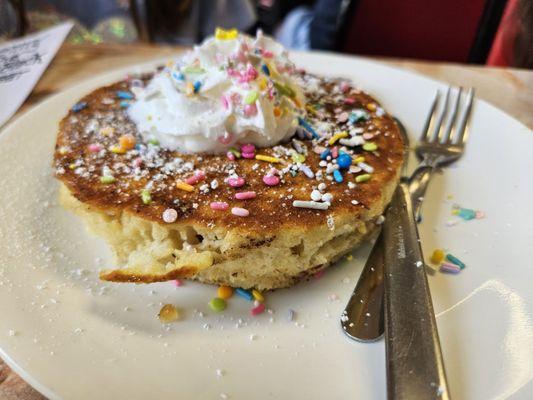 Kid pancake with confetti