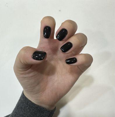 Black gel manicure- done by Emily