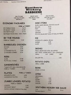 HARTSELLE And ARAB STORE MENU