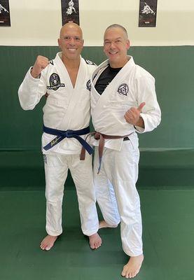 Training jiu jitsu with Royce Gracie