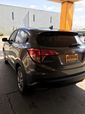 2018 HR-V Dark all around Car came with no OEM tint.