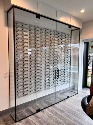 Custom wine room glass enclosure