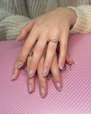 Chrome manicure by Flower