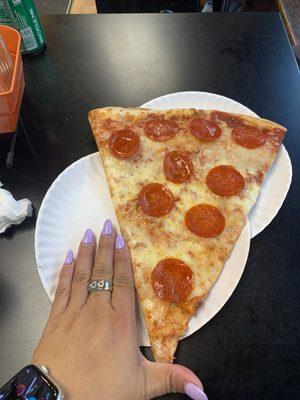 Huge pizza slice