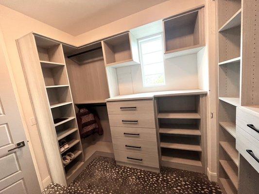 Custom Walk in Closet from  California Closets in Misty Orchard designed by Maria