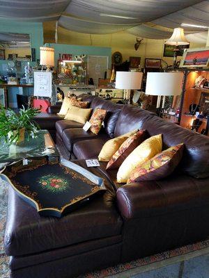 Century Furniture double chaise leather sofa. Owner paid $15000. Our price: $3600.