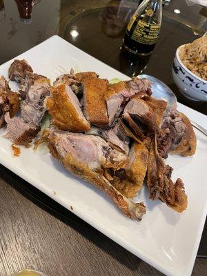 Crispy fried duck