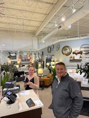 Sales rep Vivian and hubby shopping!