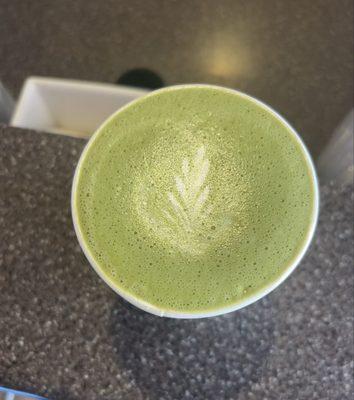 Hot matcha latte