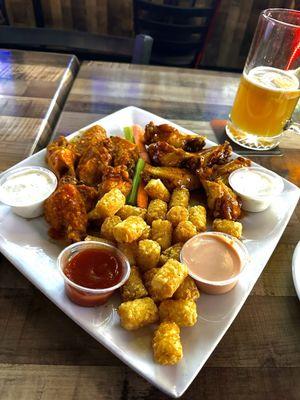 Wings, tots and beer - nothing better!