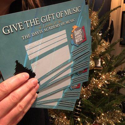 Give the gift of music with our Gift Certificates! Visit our website to purchase these wonderful gifts!