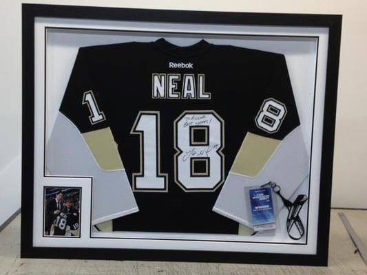 We frame anything, jerseys, sticks, photo's and much more