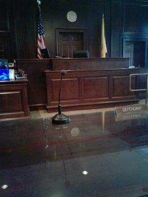 I'm the courtroom... My lawyer is to the right...