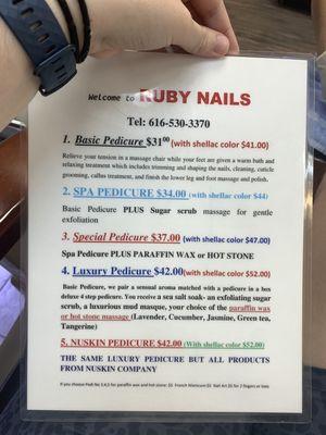 Pedicure Prices