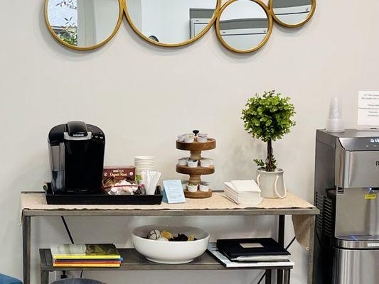 Beautiful reception area with refreshments.