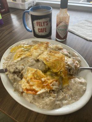 Loco Moco - from hawaii. egg over beef patty over rice. topped with gravy