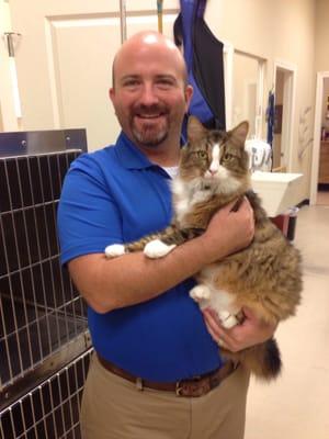 Dr. Todd with one of his own cats