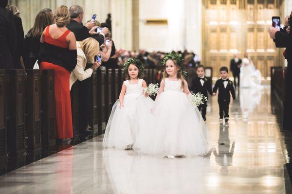 Flower girls -- crowns and simple bouquets! Just what I asked for