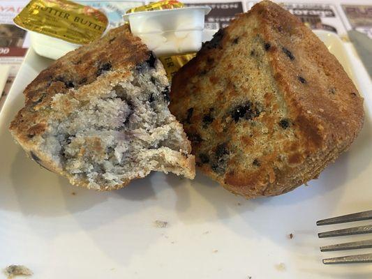 Blueberry muffin, perfectly toasted