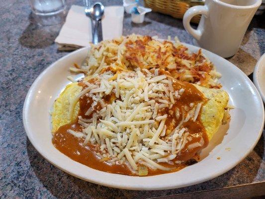 Maria's Chorizo omlette with mole.