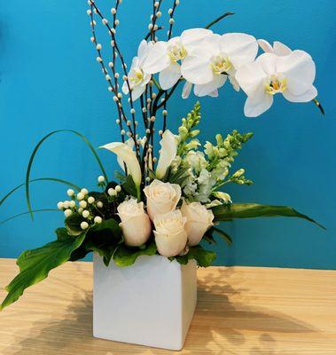 Orchid flower arrangement from The English Garden Salt Lake City Florist offering same day flower delivery