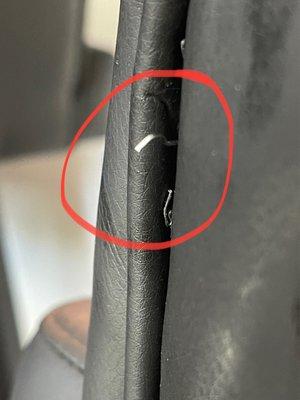 Nail coming out from a chair.