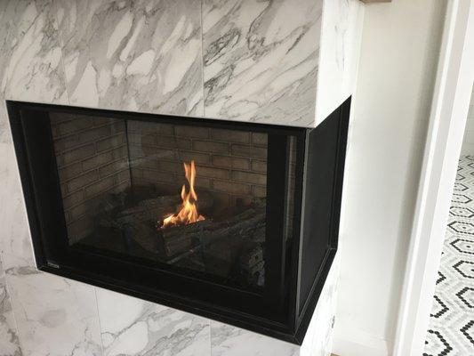 Indoor Double-Sided Fireplace we have serviced