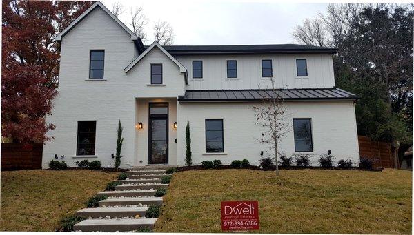 This beautiful full remodel in Dallas has a new standing seam metal roofing & composition roofing Roof Replacement