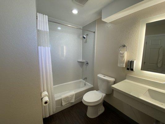 Renovated bathroom.