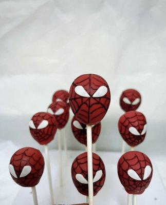 Spiderman cake pops