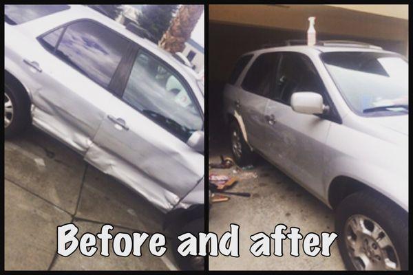 Before and after of a previous car