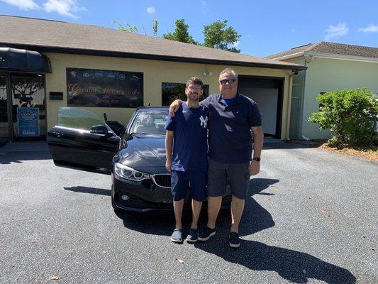 My son and I with our new wheels!