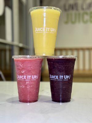 New smoothies: Mango Lychee, Strawberry Guava and Blueberry Pomegranate