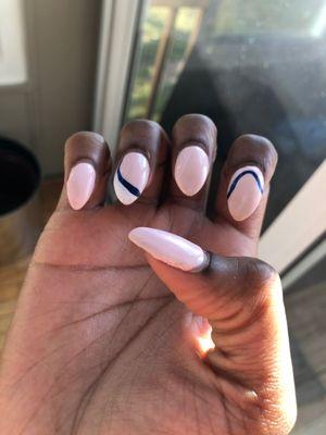 horrible paint job from Lucky Nails tech