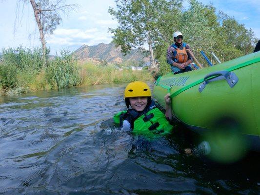 My son was able to jump in the water!