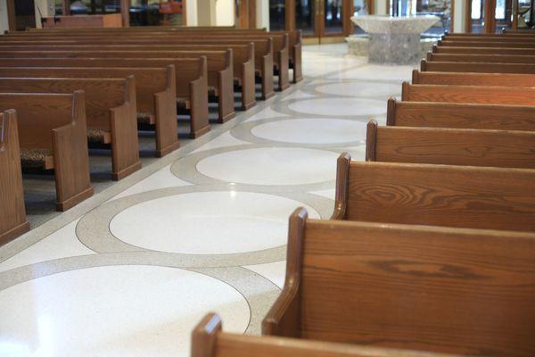 Terrazzo flooring at St Elizabeth Ann Seton Catholic Church in Fort Wayne