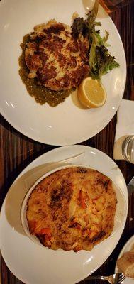 Lobster mash and jumbo lump crab cake