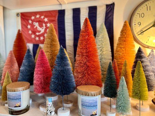 Colorful Christmas trees