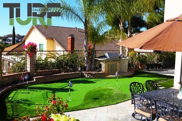 Artificial Grass Putting Green Back Yard