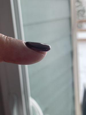 Flat nail with zero shape= prone to breaking