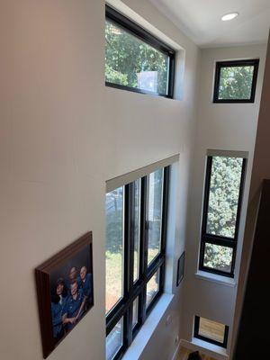 Kendra helped cleaning those hard-to-reach window sills.