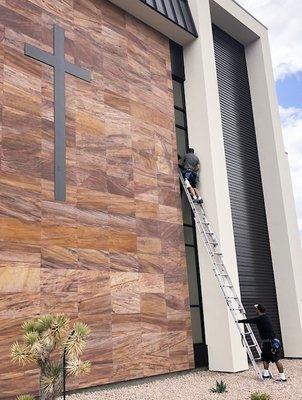 The new church is complete and we are thrilled to take care of their windows.